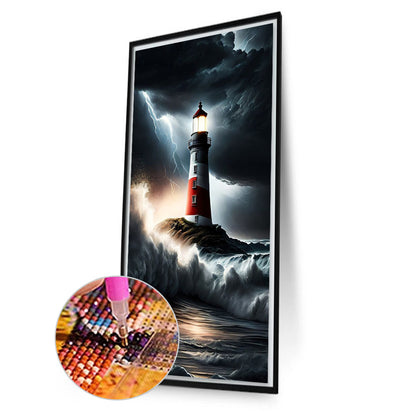 Sea Lighthouse - Full Round Drill Diamond Painting 40*70CM