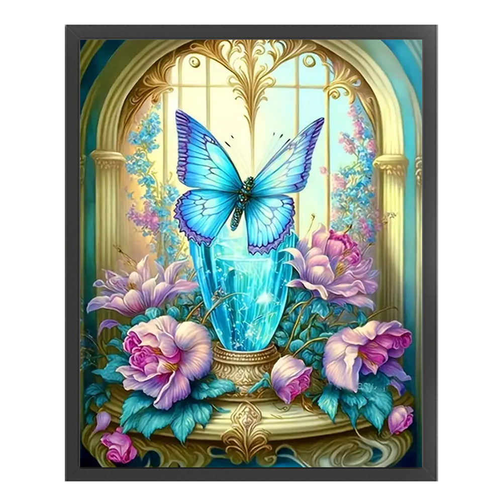 Butterfly Flowers - 11CT Stamped Cross Stitch 40*50CM