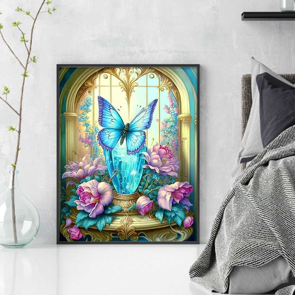 Butterfly Flowers - 11CT Stamped Cross Stitch 40*50CM