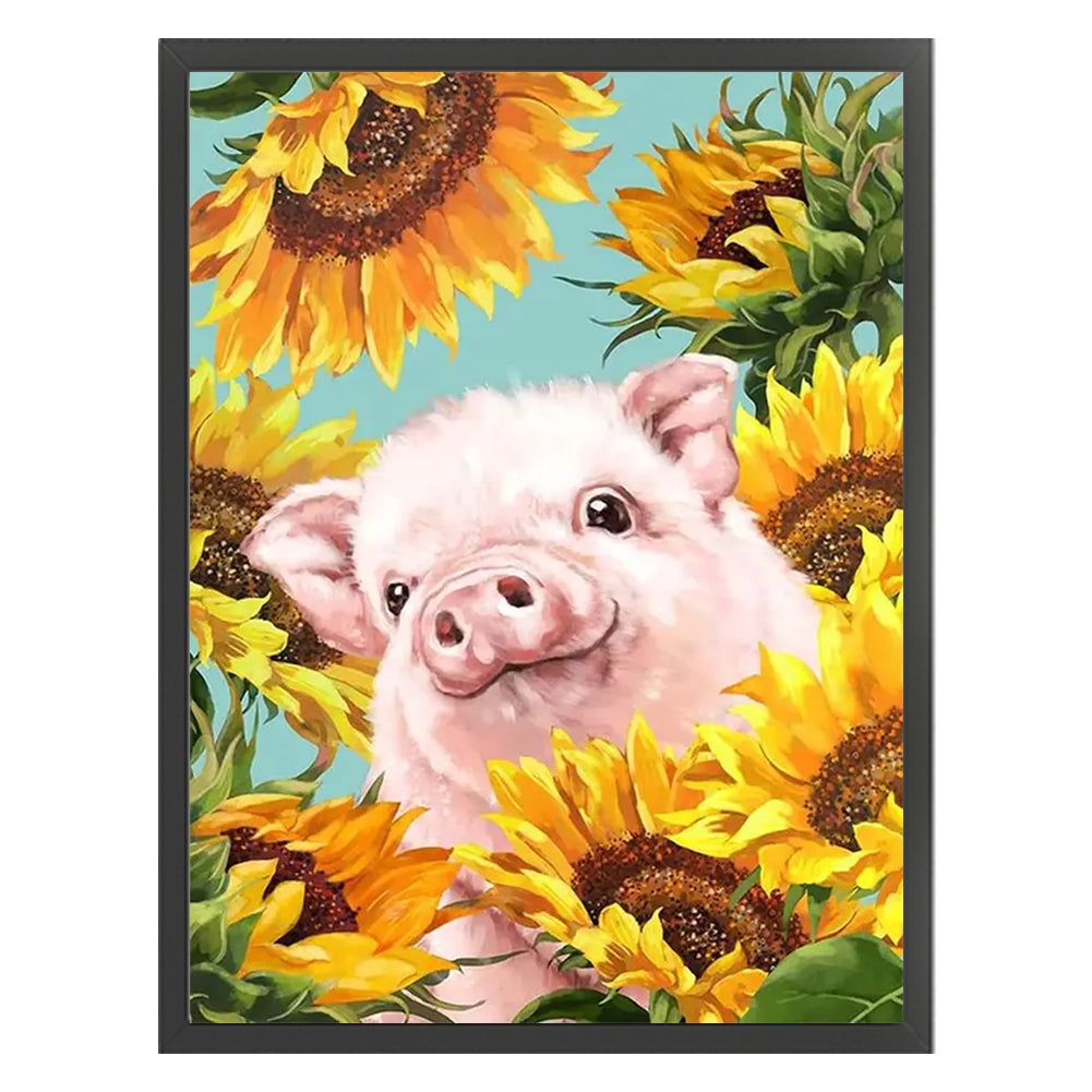 Sunflower Pig - 11CT Stamped Cross Stitch 40*55CM