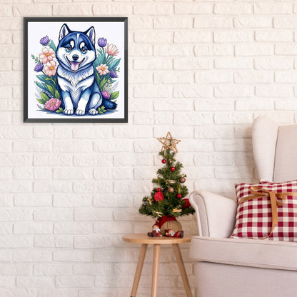 Cute Husky - Full Round Drill Diamond Painting 30*30CM