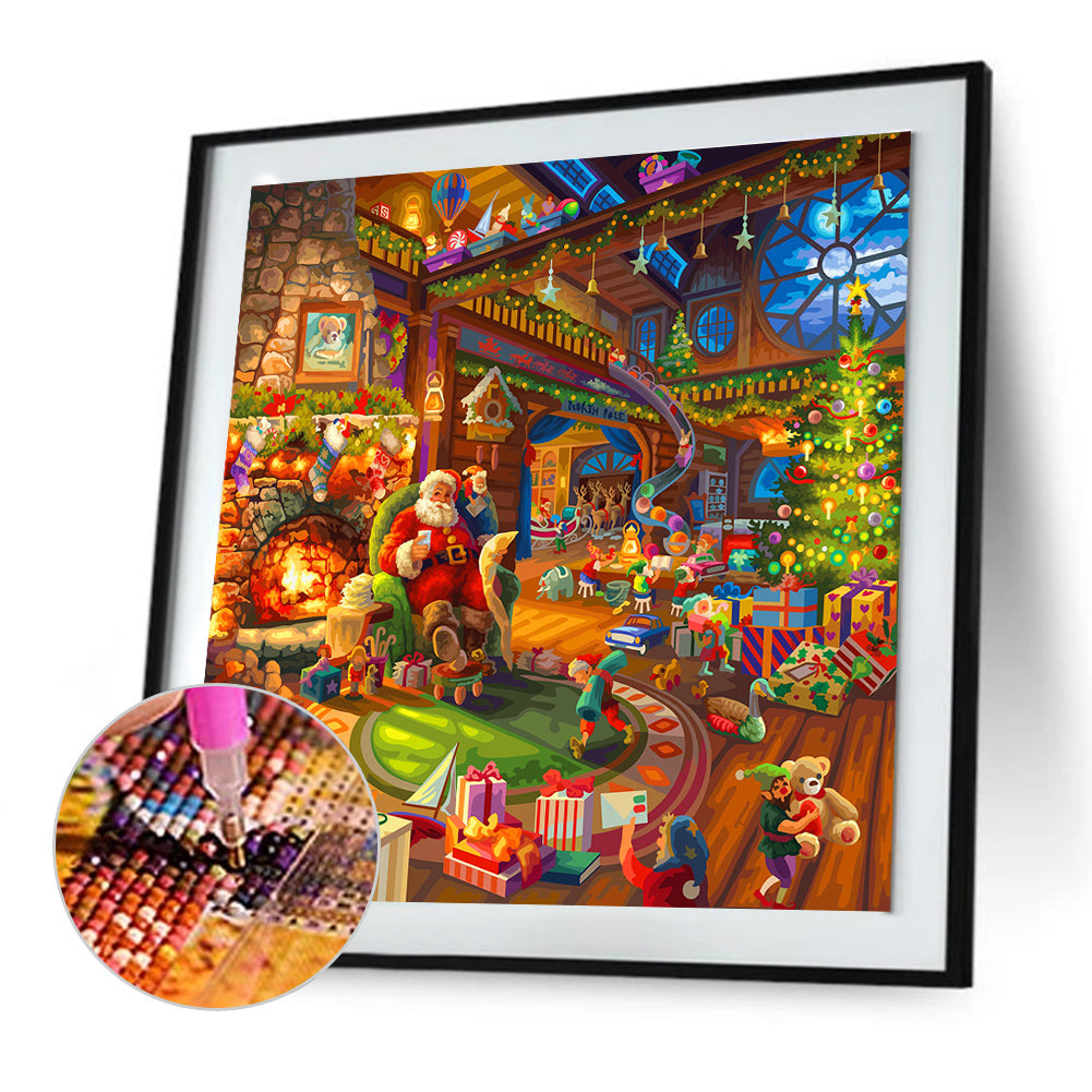 Santa'S Cozy Cabin - Full Round Drill Diamond Painting 30*30CM