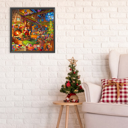 Santa'S Cozy Cabin - Full Round Drill Diamond Painting 30*30CM