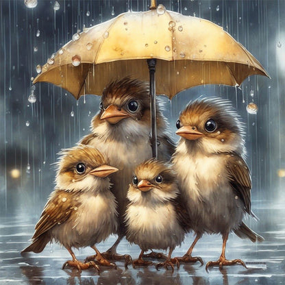 Swallow Family - Full Round Drill Diamond Painting 30*30CM