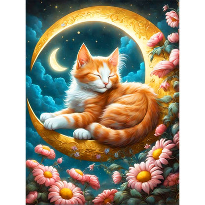 Sleeping Cat - Full Round Drill Diamond Painting 30*40CM