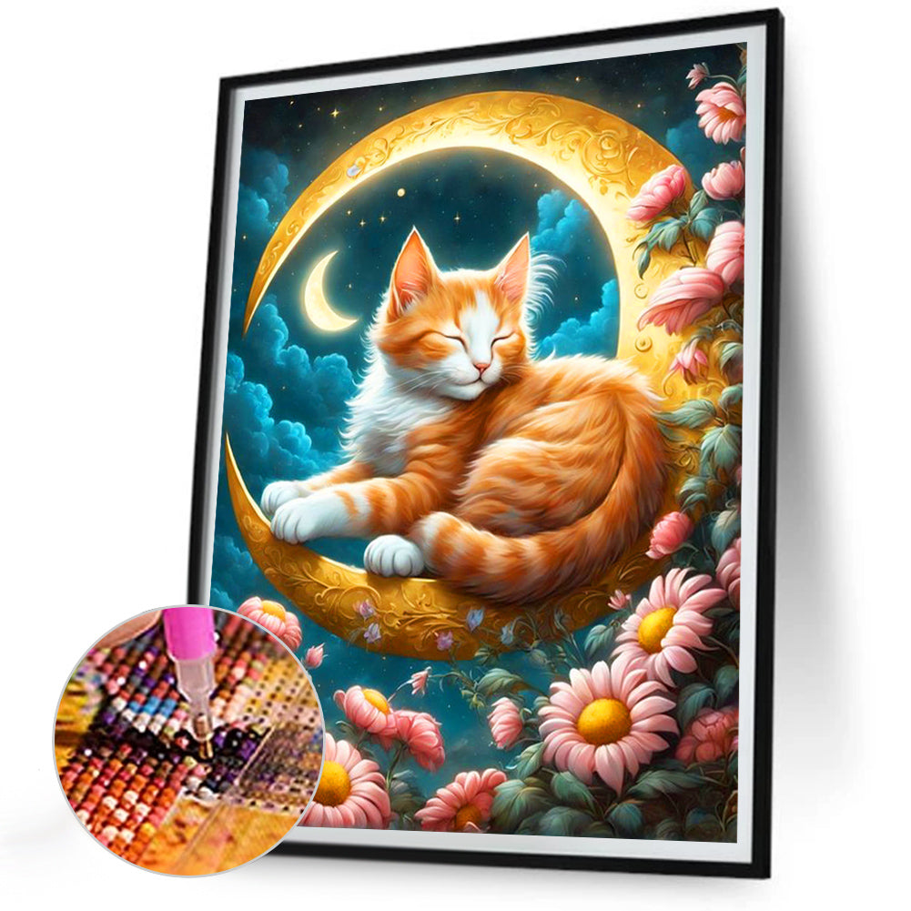 Sleeping Cat - Full Round Drill Diamond Painting 30*40CM