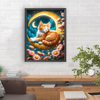 Sleeping Cat - Full Round Drill Diamond Painting 30*40CM