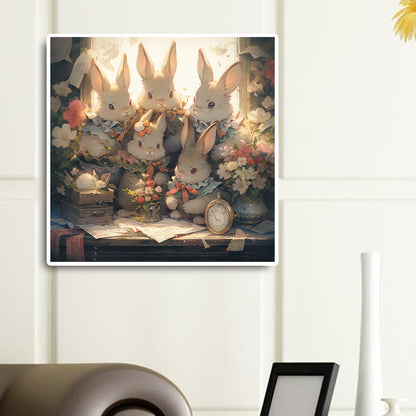 Rabbits Gathered Together - Full Round Drill Diamond Painting 40*40CM