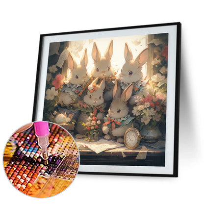 Rabbits Gathered Together - Full Round Drill Diamond Painting 40*40CM