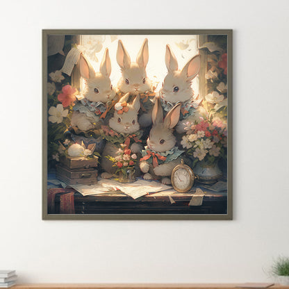 Rabbits Gathered Together - Full Round Drill Diamond Painting 40*40CM