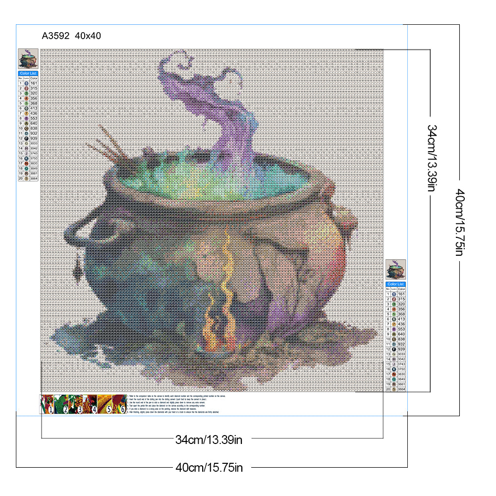 Potion Cauldron Draw - Full Round Drill Diamond Painting 40*40CM