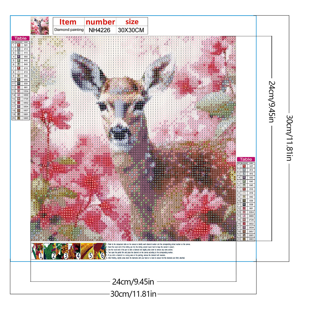 Deer - Full Round Drill Diamond Painting 30*30CM