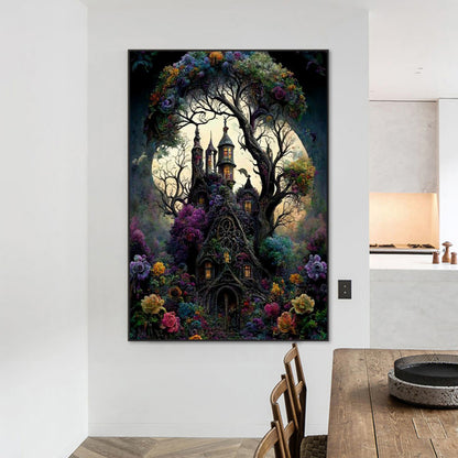 Full Moon Castle - Full Round Drill Diamond Painting 50*70CM