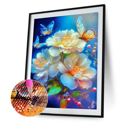 Flowers And Butterflies - Full Round Drill Diamond Painting 30*40CM