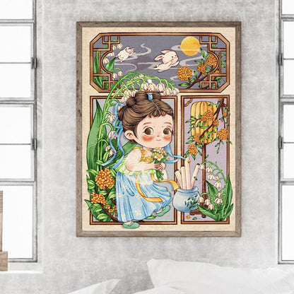 Antique Little Girl - Full Round Drill Diamond Painting 30*40CM
