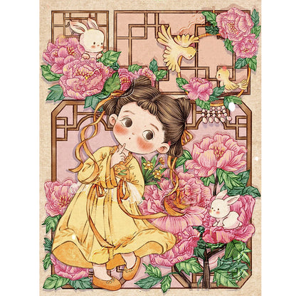 Antique Little Girl - Full Round Drill Diamond Painting 30*40CM