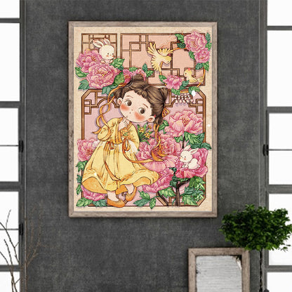 Antique Little Girl - Full Round Drill Diamond Painting 30*40CM