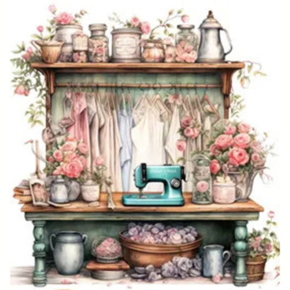 Sewing Table - 11CT Stamped Cross Stitch 50*50CM