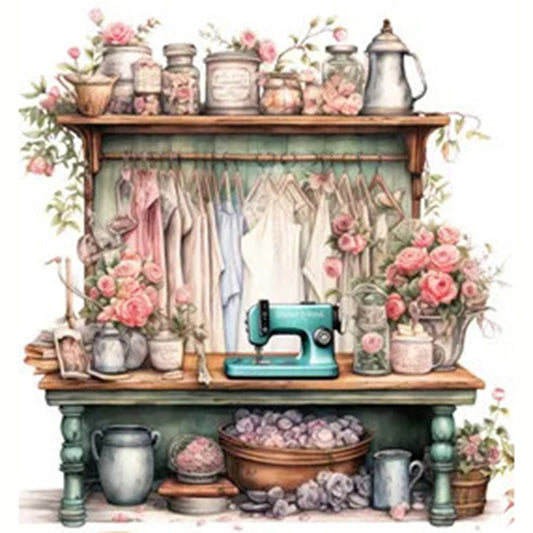 Sewing Table - 11CT Stamped Cross Stitch 50*50CM