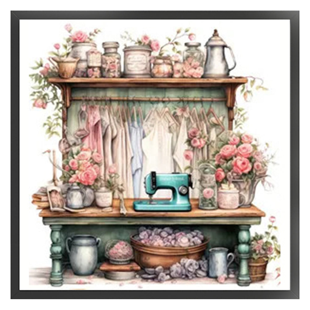 Sewing Table - 11CT Stamped Cross Stitch 50*50CM
