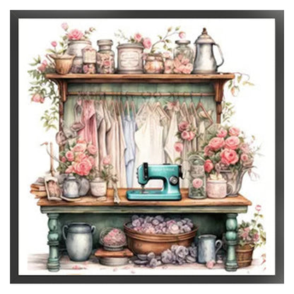 Sewing Table - 11CT Stamped Cross Stitch 50*50CM