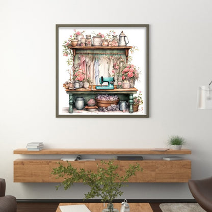 Sewing Table - 11CT Stamped Cross Stitch 50*50CM
