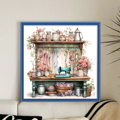 Sewing Table - 11CT Stamped Cross Stitch 50*50CM