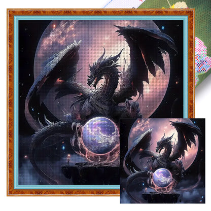 Dragon And Crystal Ball - 11CT Stamped Cross Stitch 40*40CM