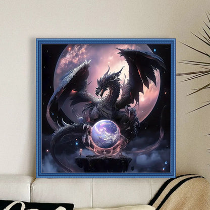 Dragon And Crystal Ball - 11CT Stamped Cross Stitch 40*40CM