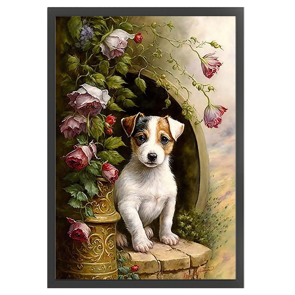 Retro Dog - 11CT Stamped Cross Stitch 40*60CM