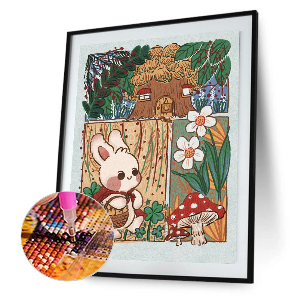 Little Red Riding Hood Rabbit - Full Round Drill Diamond Painting 40*50CM