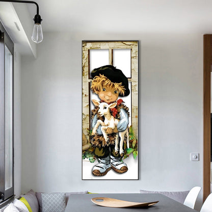 Boy And Child - Full Round Drill Diamond Painting 30*75CM