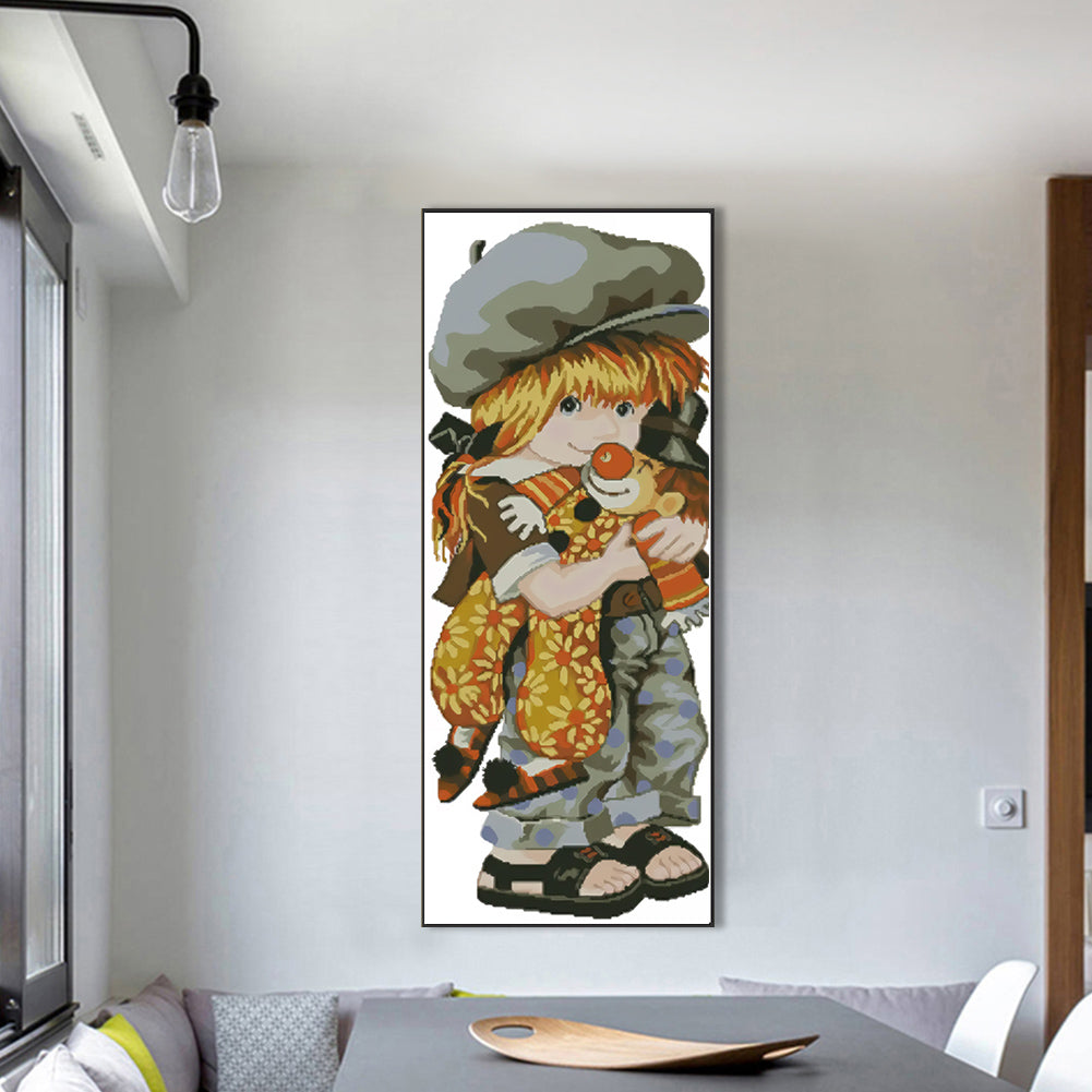Clown Girl - Full Round Drill Diamond Painting 30*75CM