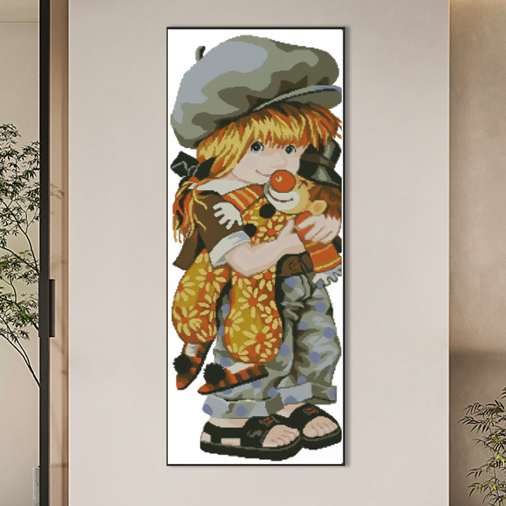 Clown Girl - Full Round Drill Diamond Painting 30*75CM