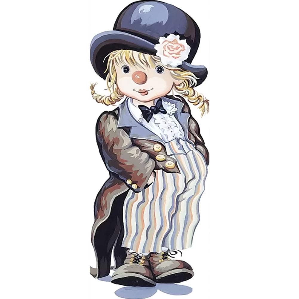 Clowness - Full Round Drill Diamond Painting 30*75CM