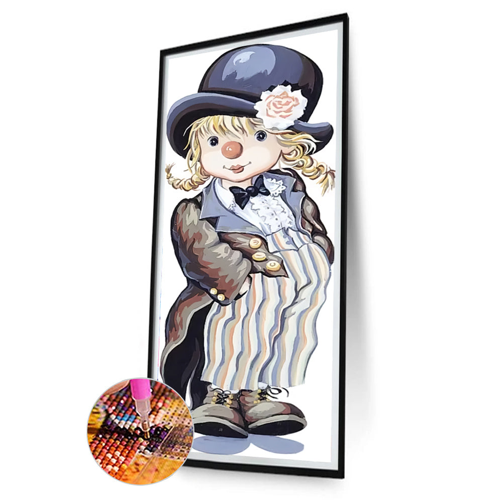 Clowness - Full Round Drill Diamond Painting 30*75CM