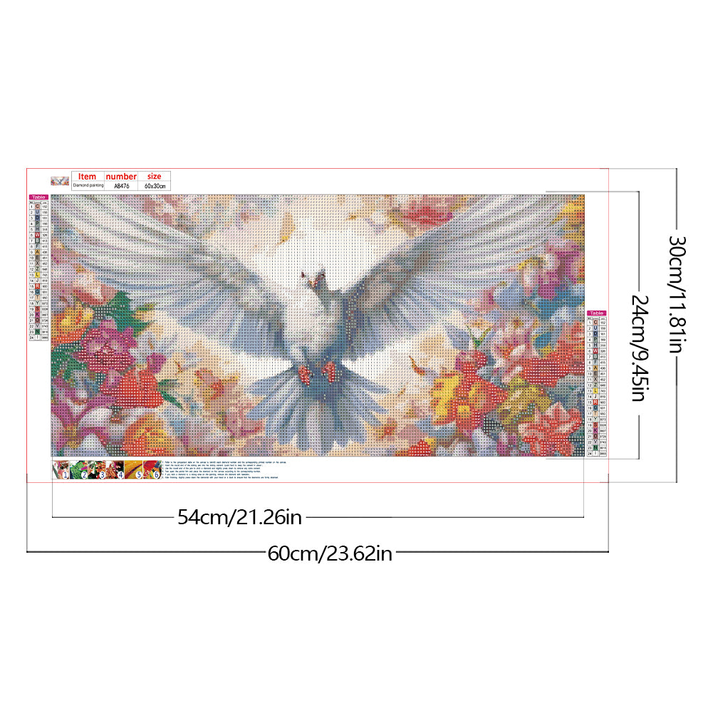 White Dove - Full Round Drill Diamond Painting 60*30CM