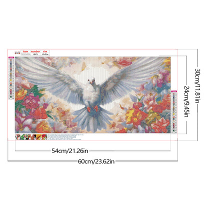 White Dove - Full Round Drill Diamond Painting 60*30CM