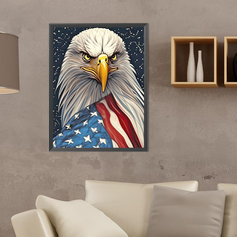 Elk And Stars And Stripes - Full Round Drill Diamond Painting 30*40CM