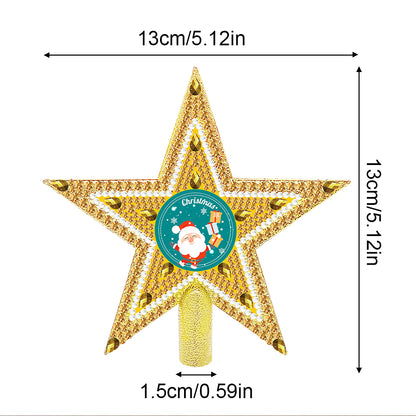 Mini Christmas Tree Star Double Sided Diamond Painting Xmas Tree Topper (201)