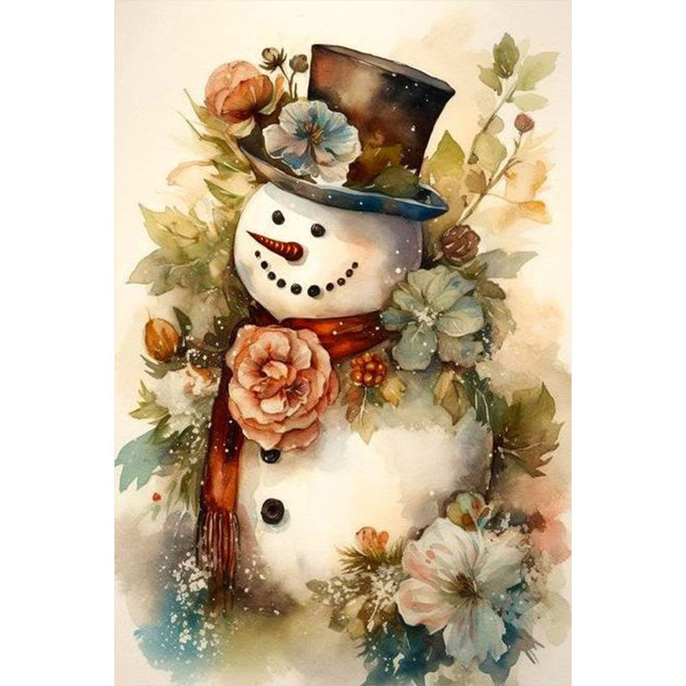 Snowman In Costume - Full Square Drill Diamond Painting 40*60CM