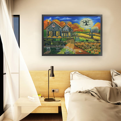 Halloween Country House - 11CT Stamped Cross Stitch 70*50CM