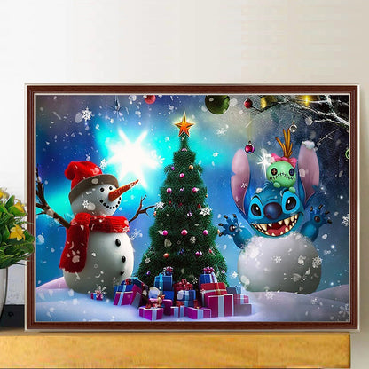 Snowman And Stitch The Snowman - Full Round Drill Diamond Painting 40*30CM