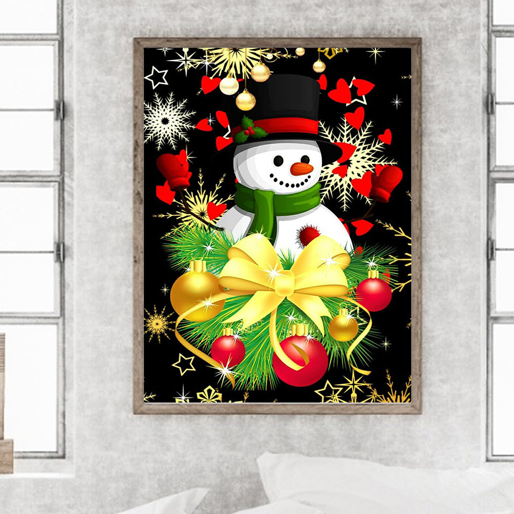 Christmas Snowman - Full Round Drill Diamond Painting 30*40CM