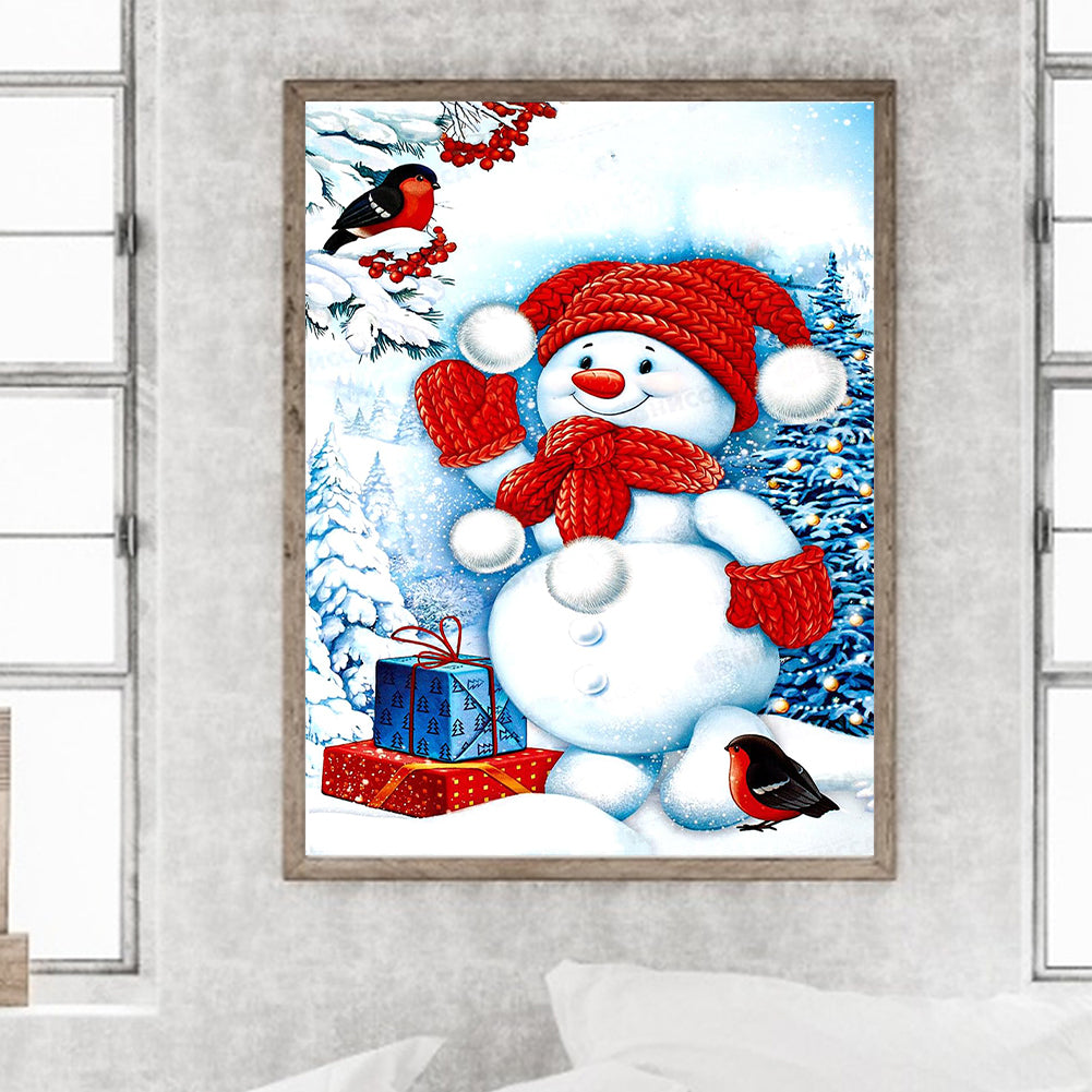 Christmas Snowman - Full Round Drill Diamond Painting 30*40CM