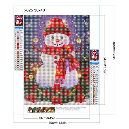 Christmas Snowman - Full Round Drill Diamond Painting 30*40CM