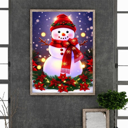 Christmas Snowman - Full Round Drill Diamond Painting 30*40CM