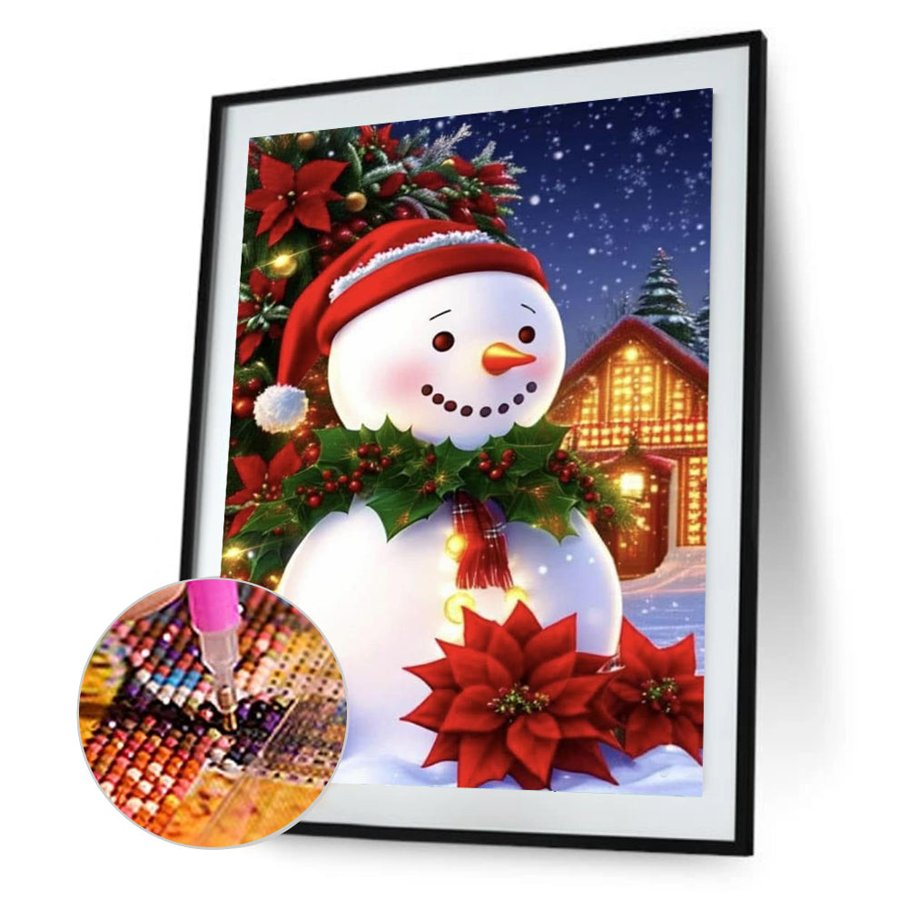 Christmas Snowman - Full Round Drill Diamond Painting 30*40CM