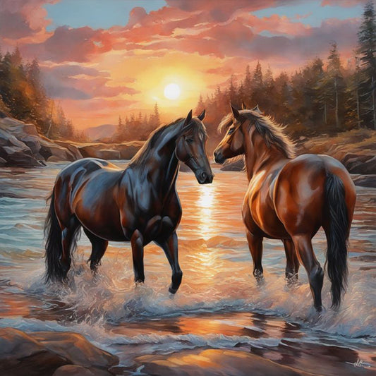 Horse - Full Round Drill Diamond Painting 40*40CM