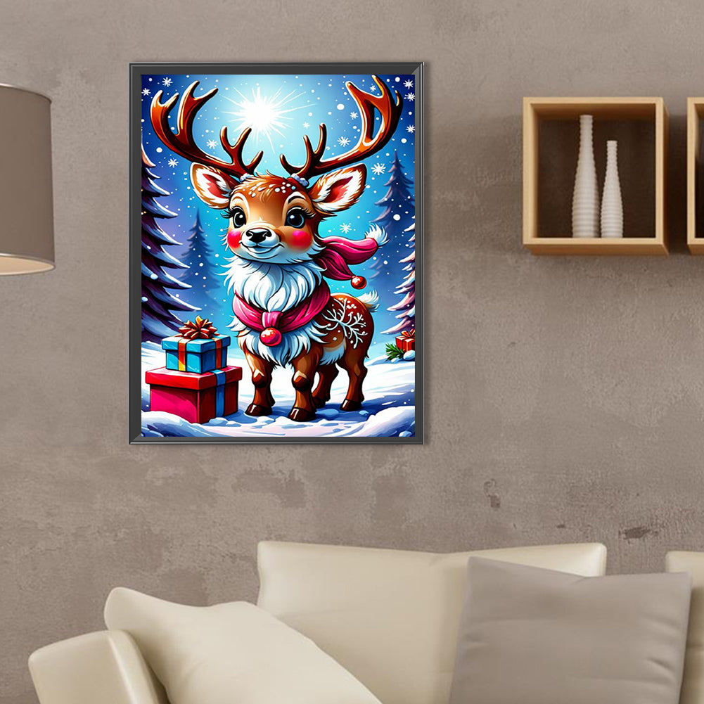 Elk In The Snow - Full Square Drill Diamond Painting 30*40CM